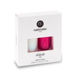 Zestaw AQUA nail – Baza i lakier nawierzchniowy + CAMELIA - lśniący jasnoróżowy