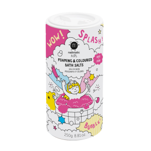 Nailmatic Pink Salts – różowa pieniąca się sól do kapieli dla dzieci