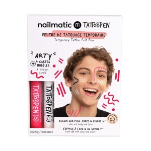 Nailmatic Tattoopen Duo Set Arty-  Zestaw Dwóch Pisaków oraz Szablonów Do Tatuaży Arty