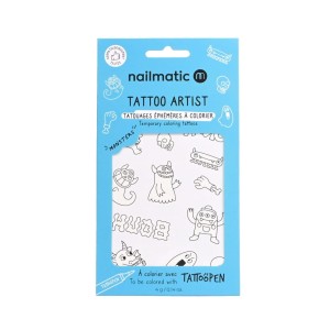 Nailmatic Tattoo Artist - 12 Temporary Coloring Tattoos – Monsters - 12 Szablonów Tatuaży Do Kolorowania – Monsters